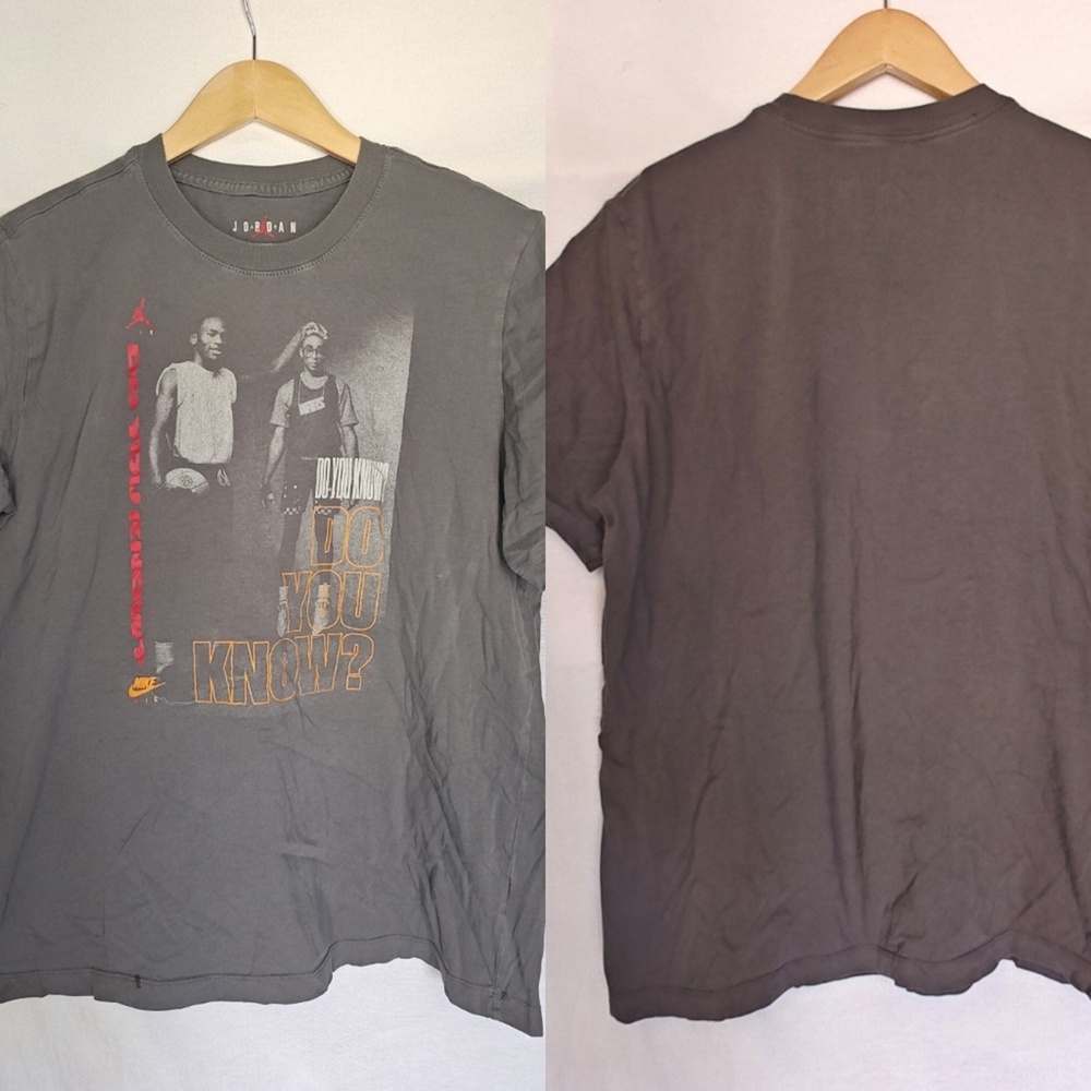 Jordan Graphic T-Shirt L DD5253-086 Mike Mars Gray Nike Standard Do You‎ Know?
